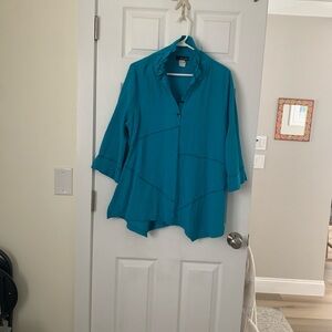 Moonlight Teal Women's Top L preowned